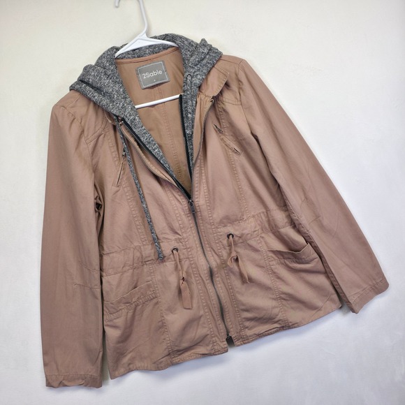 2Sable Jacket Womens M Brown Heathered Gray Minimalist Outdoor Utility Shacket - Picture 2 of 16